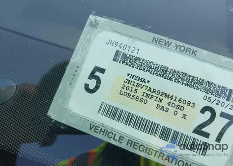 2015 Infiniti Q50 Premium from USA, damaged, VIN JN1BV7AR9FM416083